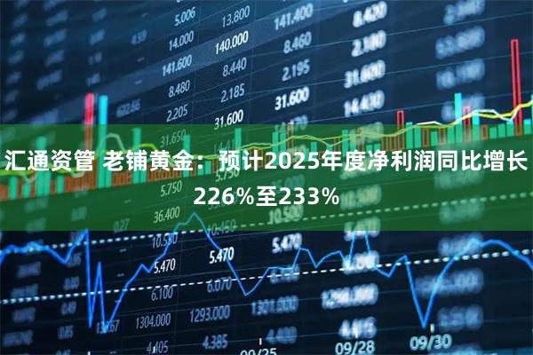 汇通资管 老铺黄金：预计2025年度净利润同比增长226%至233%